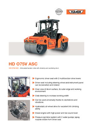 टैंडम वाइब्रेशन रोलर Hamm HD O75 V ASC