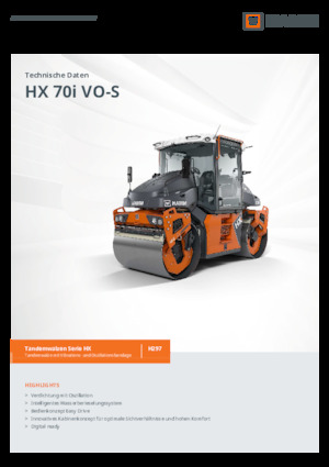 टैंडम वाइब्रेशन रोलर Hamm HX 70i VO-S