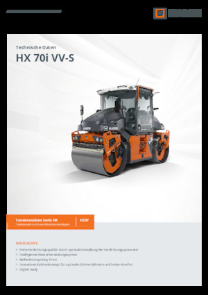 टैंडम वाइब्रेशन रोलर Hamm HX 70i VV-S
