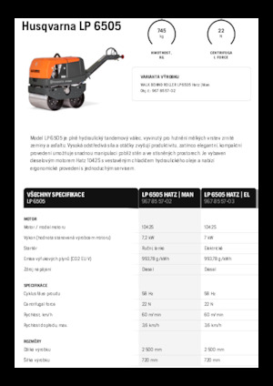 टैंडम वाइब्रेशन रोलर Husqvarna LP 6505