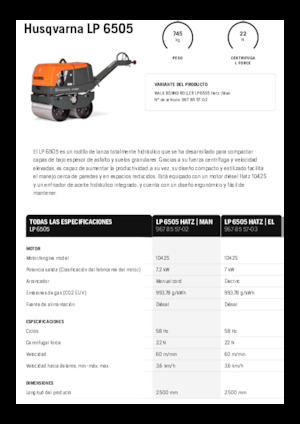 टैंडम वाइब्रेशन रोलर Husqvarna LP 6505