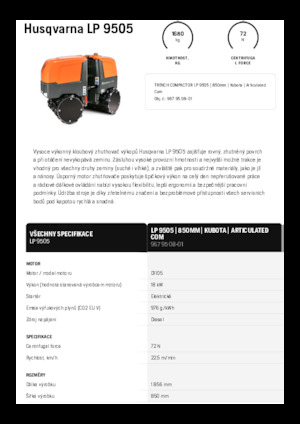 टैंडम वाइब्रेशन रोलर Husqvarna LP 9505