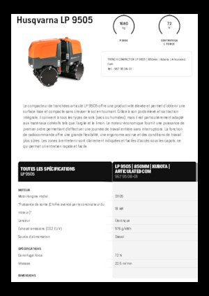 टैंडम वाइब्रेशन रोलर Husqvarna LP 9505