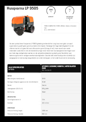 टैंडम वाइब्रेशन रोलर Husqvarna LP 9505