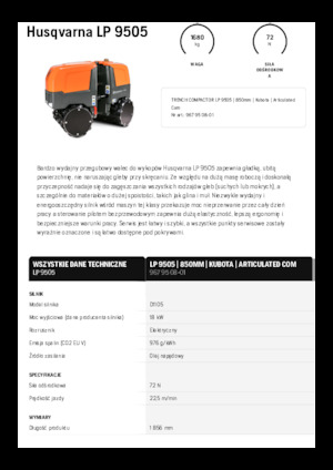 टैंडम वाइब्रेशन रोलर Husqvarna LP 9505
