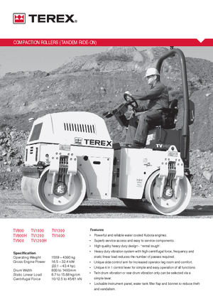 टैंडम वाइब्रेशन रोलर Terex TV 800