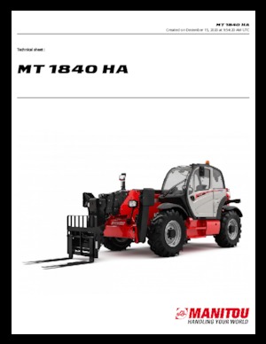 टेलीहैंडलर Manitou MT 1840 HA