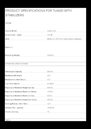 टेलीहैंडलर Caterpillar TL642D with Stabilizers
