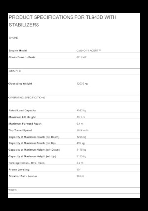 टेलीहैंडलर Caterpillar TL943D With Stabilizers
