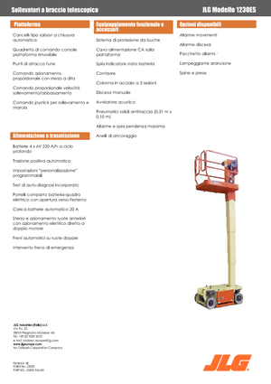 सिंगल वर्टिकल मास्ट बूम लिफ्ट JLG 1230ES