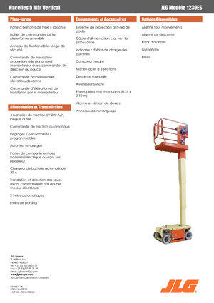सिंगल वर्टिकल मास्ट बूम लिफ्ट JLG 1230ES
