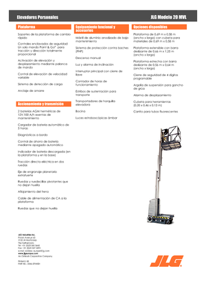 सिंगल वर्टिकल मास्ट बूम लिफ्ट JLG 20MVL