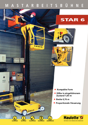 सिंगल वर्टिकल मास्ट बूम लिफ्ट Haulotte Star 6