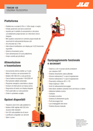 सिंगल वर्टिकल मास्ट बूम लिफ्ट JLG-Toucan Toucan 12E