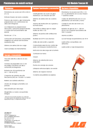 सिंगल वर्टिकल मास्ट बूम लिफ्ट JLG-Toucan Toucan 8 E