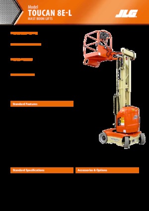 सिंगल वर्टिकल मास्ट बूम लिफ्ट JLG-Toucan Toucan 8E-L