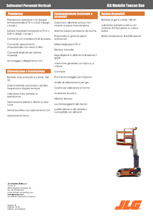 सिंगल वर्टिकल मास्ट बूम लिफ्ट JLG-Toucan Toucan-DUO