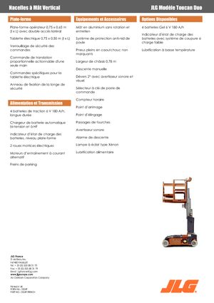सिंगल वर्टिकल मास्ट बूम लिफ्ट JLG-Toucan Toucan-DUO