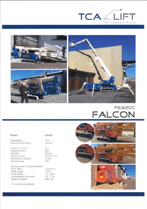 क्रॉलर टेलीस्कोपिक बूम लिफ्ट Falcon Lifts FS 320 C 