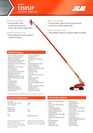 व्हील्ड टेलीस्कोपिक बूम लिफ्ट JLG 1350SJP