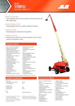 व्हील्ड टेलीस्कोपिक बूम लिफ्ट JLG 1500SJ
