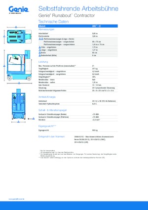 व्हील्ड टेलीस्कोपिक बूम लिफ्ट Genie GRC-12 Runabout
