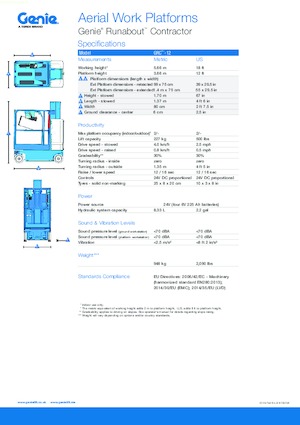 व्हील्ड टेलीस्कोपिक बूम लिफ्ट Genie GRC-12 Runabout