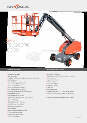 व्हील्ड टेलीस्कोपिक बूम लिफ्ट Skyjack SJ 45 T