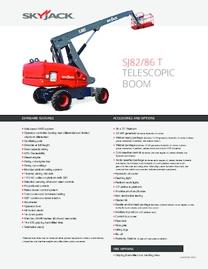 व्हील्ड टेलीस्कोपिक बूम लिफ्ट Skyjack SJ 82 T