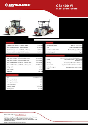 थ्री-व्हील रोलर Dynapac CS1400 VI
