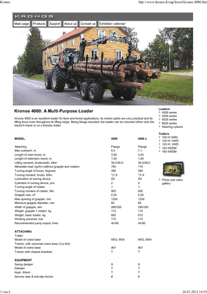 टिम्बर लोडिंग क्रेन Kronos Gripto 406
