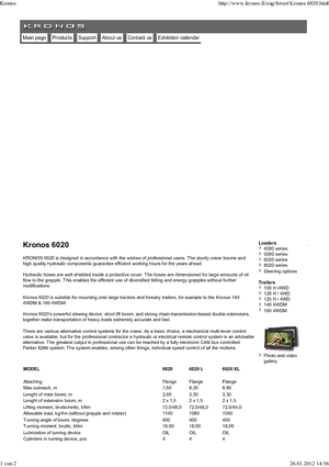 टिम्बर लोडिंग क्रेन Kronos 6020 