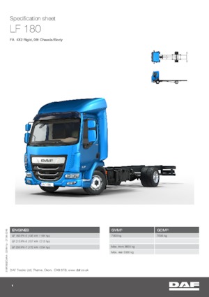 रिजिड चेसिस DAF LF 180 FA 08t