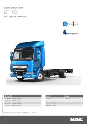 रिजिड चेसिस DAF LF 180 FA 10t