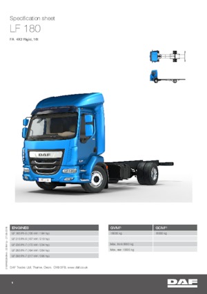 रिजिड चेसिस DAF LF 180 FA 16t