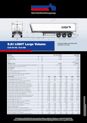 डंप ट्रेलर / टिपर सेमी ट्रेलर Schmitz Cargobull S.KI LIGHT 24 10.5 SL AK
