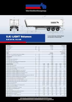 डंप ट्रेलर / टिपर सेमी ट्रेलर Schmitz Cargobull S.KI LIGHT 24 SG 10.5 AK