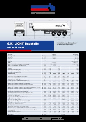 डंप ट्रेलर / टिपर सेमी ट्रेलर Schmitz Cargobull S.KI LIGHT 24 SL 8.2 AK