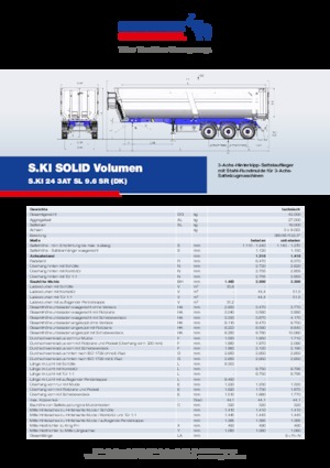 डंप ट्रेलर / टिपर सेमी ट्रेलर Schmitz Cargobull S.KI SOLID 24 3AT SL 9.6 SR (DK)