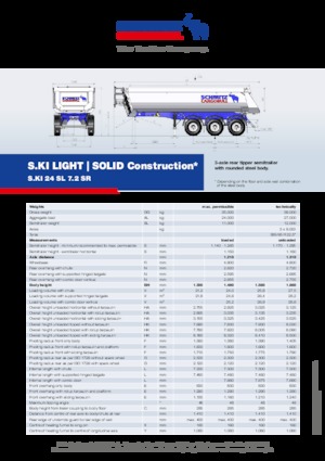 डंप ट्रेलर / टिपर सेमी ट्रेलर Schmitz Cargobull S.KI SOLID 24 SL 7.2 SR