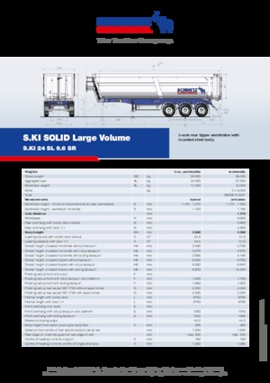 डंप ट्रेलर / टिपर सेमी ट्रेलर Schmitz Cargobull S.KI SOLID 24 SL 9.6 SR
