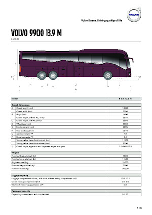 टूरिंग / मोटर कोच Volvo Buses 9900 13.9