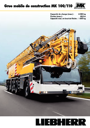 टावर क्रेन ट्रक-माउंटेड - ट्रॉली बी. - बॉटम एसएल. Liebherr MK 100