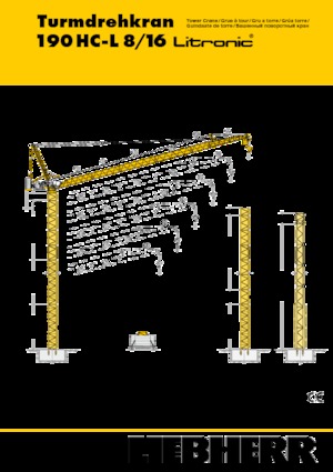 टावर क्रेन - लफिंग बूम - टॉप-स्लीविंग Liebherr 190 HC-L 8/16 Litronic