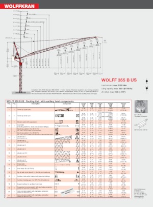 टावर क्रेन - लफिंग बूम - टॉप-स्लीविंग Wolffkran 355 B US