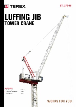 टावर क्रेन - लफिंग बूम - टॉप-स्लीविंग TEREX CRANES CTL 272-18
