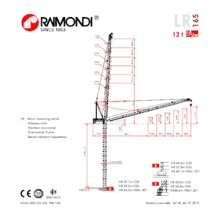 टावर क्रेन - लफिंग बूम - टॉप-स्लीविंग Raimondi LR165