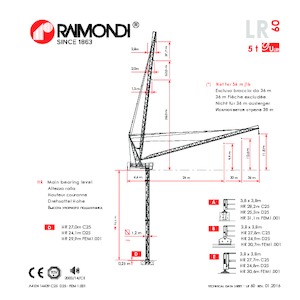 टावर क्रेन - लफिंग बूम - टॉप-स्लीविंग Raimondi LR60