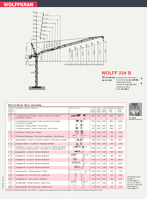 टावर क्रेन - लफिंग बूम - टॉप-स्लीविंग Wolffkran 224 B