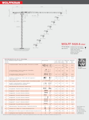 टावर क्रेन - ट्रॉली बूम - टॉप-स्लीविंग Wolffkran 5020.6 clear 